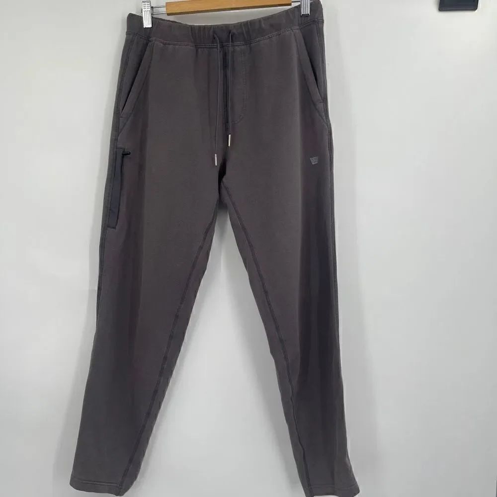 Mack Weldon Men's Elastic Waist with Drawstring Flat Front Gray Lounge Pants S